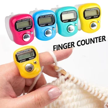 2er-Set Elektronischer Fingerzähler: Mini Digitaler Tally Clicker für Strickreihen und Schlagzähler