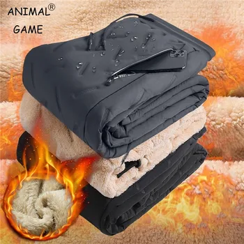 Winter Sweatwear Männer Plüsch Dicke Fleece Sweatpant Lammwolle Thermo Hosen Casual Hosen Wasserdicht