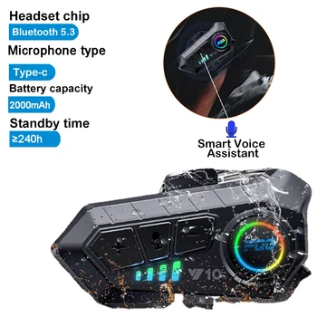 Bluetooth 5,3 Helm Headset Drahtlose Freisprecheinrichtung Telefon Kit Motorrad Wasserdichte Kopfhörer MP3