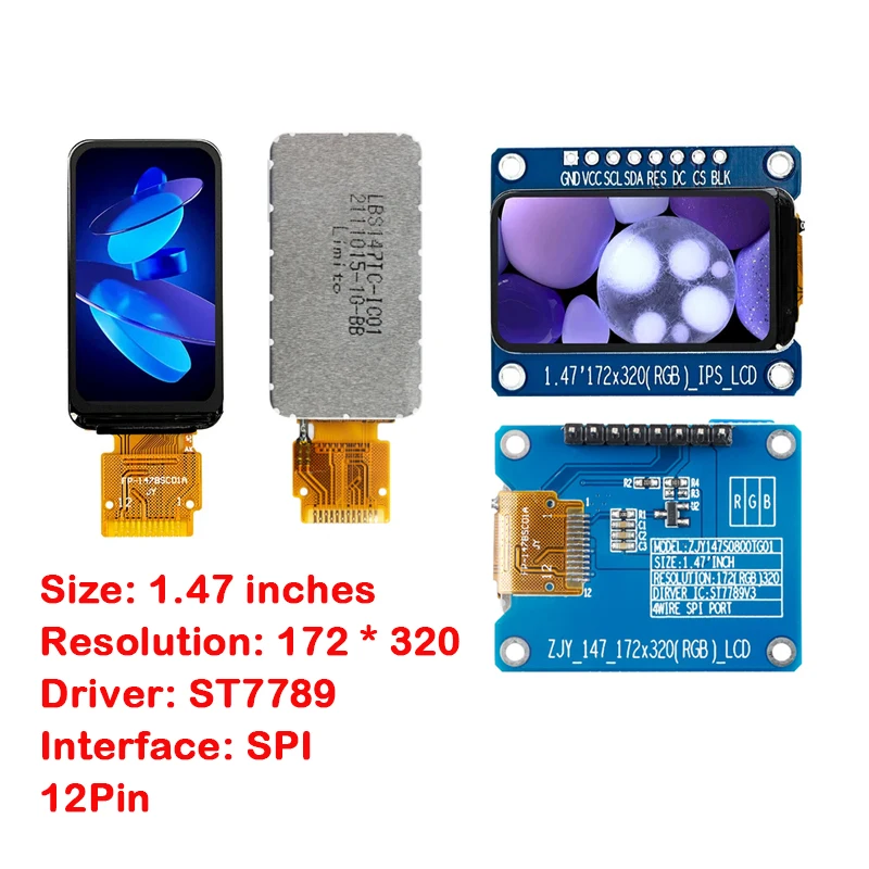 1.47 "1,47 Zoll 172x320 spi Voll farbe tft hd ips Bildschirm