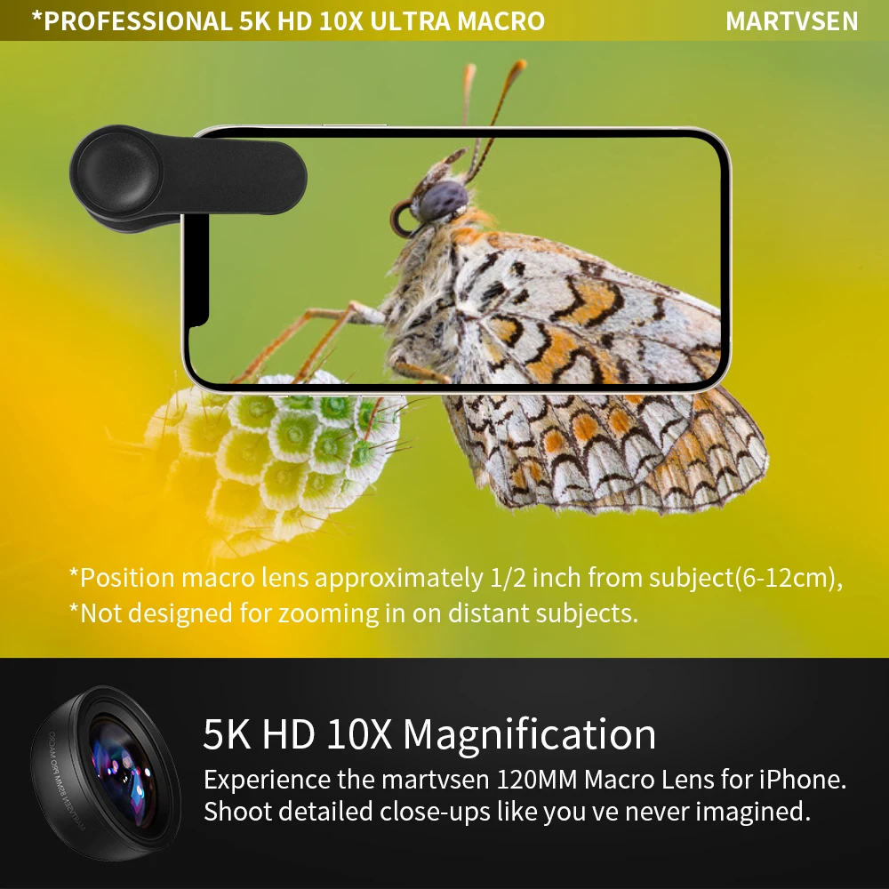 Martvsen 120mm Makro objektiv, profession elles 5k hd 10x – Bild 4