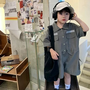 Overalls für Jungen, hüfthe Taschen, Overalls, Frühlings- und Sommerkleidung, neue Kinderkleidung für 3-8