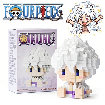 ONE PIECE Sonnengott Nika Luffy Mikro-Baustein Chopper Ace Buggy 3D Anime-Modell Montage Mini-Bausteine