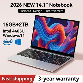 LENO 14,1 Zoll Ultra-Slim-Laptop Windows 11 16GB 2TB SSD Gamer-Notebook Intel 4405U 1920*1080 Display Büro