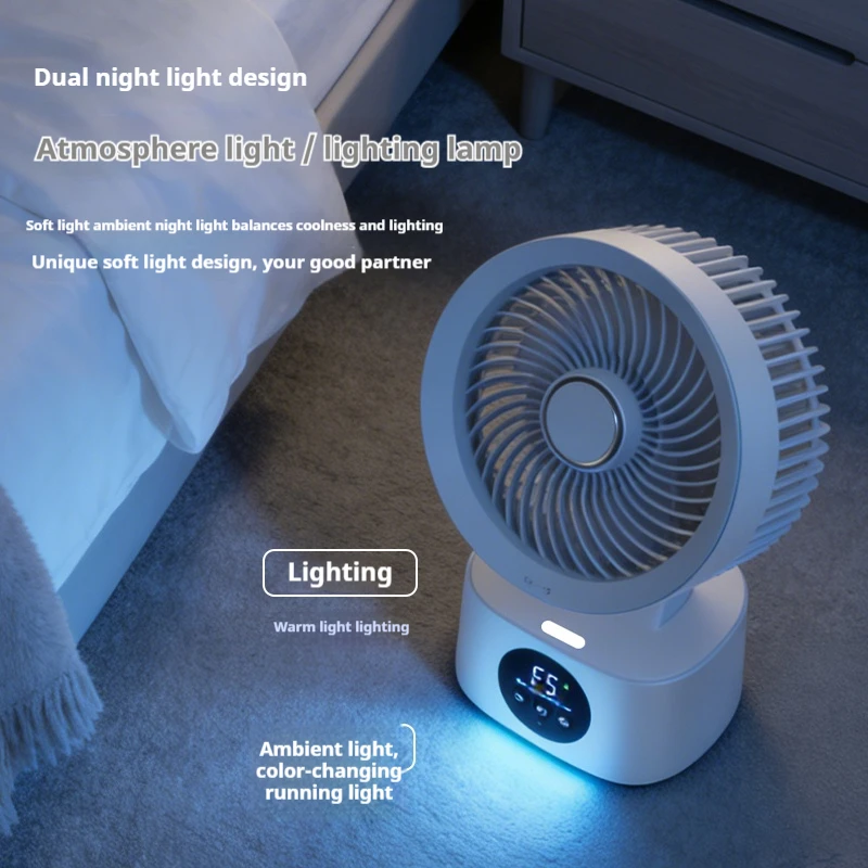 HOMEFISH Tragbarer, wiederaufladbarer USB-Wandventilator mit – Bild 3