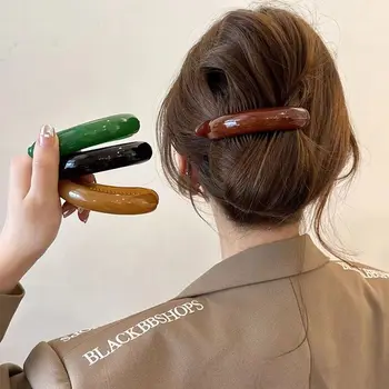 Gedrehte Haarklammer für Pferdeschwanz, Einfache Glatte Bananenform Haarspange, Haarschmuck, Modisch Retro