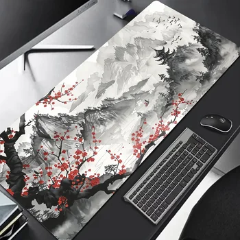 Sakura Scenery Mauspad, großes, rutschfestes Gummi-Gaming-Mauspad, langlebig, dicke Nahtkante, geeignet