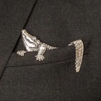 Exquisite kreative Krokodil Tiger Oktopus Tier Broschen für Männer Frauen Tradition Retro Gentleman Anzug