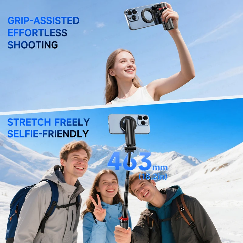 Magnetischer Mini-Selfie-Stick Stativ für Mobiltelefone mit – Bild 5