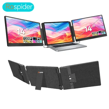 Rospider 14- bis 16-Zoll-Dual-Screen-Extender-Display FHD IPS Dreifach erweiterbarer Monitor High Definition