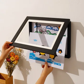 Kinder-Kunstrahmen, magnetisch, vorne offen, veränderbar, Display, Heimdekoration, Kinderrahmen für Poster