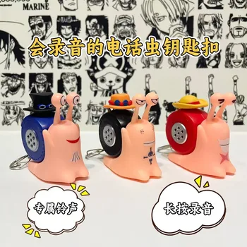 Anime One Piece Den Den Mushi Modellfiguren Cartoon Luffy Sabo Ace Schneckenförmige Telefonhülle mit Ton