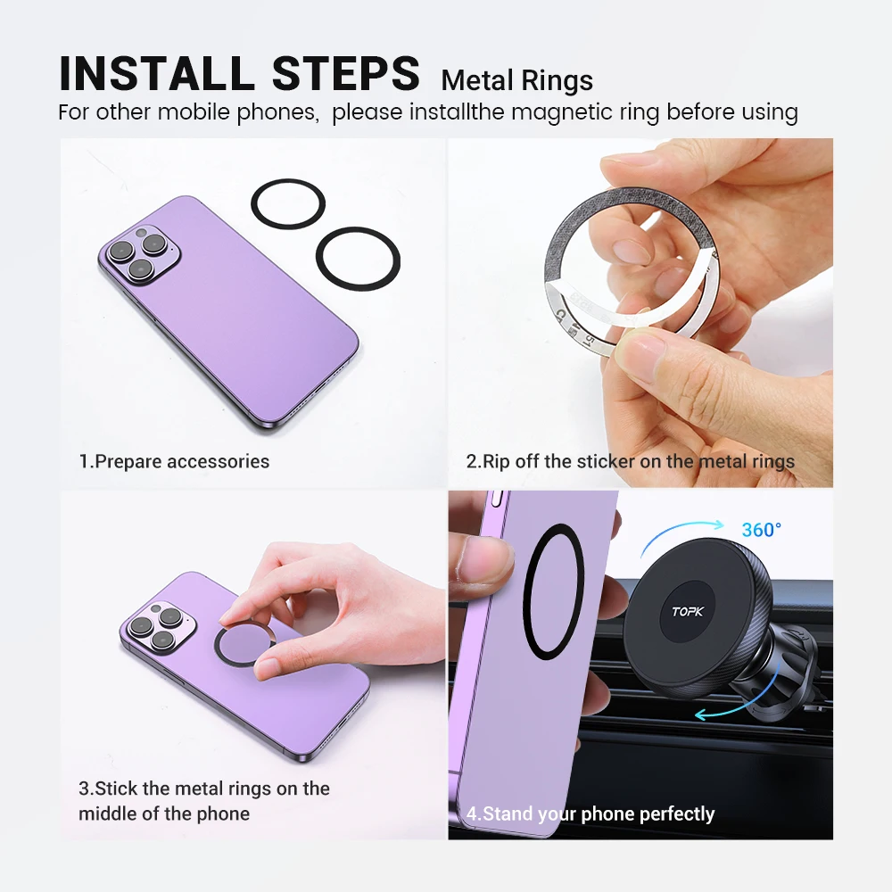 TOPK Magnetischer Autotelefonhalter, Entlüftungsschlitze – Bild 6