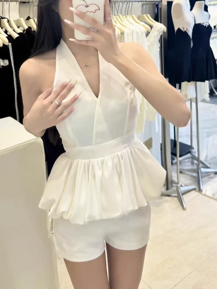 Sommer-Neckholder-Top für Damen mit V-Ausschnitt und – Bild 5