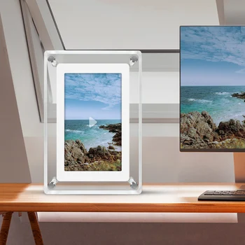 Acryl Digitaler Bilderrahmen 5 Zoll 1200mAh Vertikale Anzeige IPS-Bildschirm 4G Speicher Akku Porta Retrato