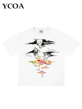 Männer T-Shirt Aphex Twin Gewaschen Schwarz Druck Baumwolle Grafik Übergroßen Koreanische Mode Kurzarm Tops
