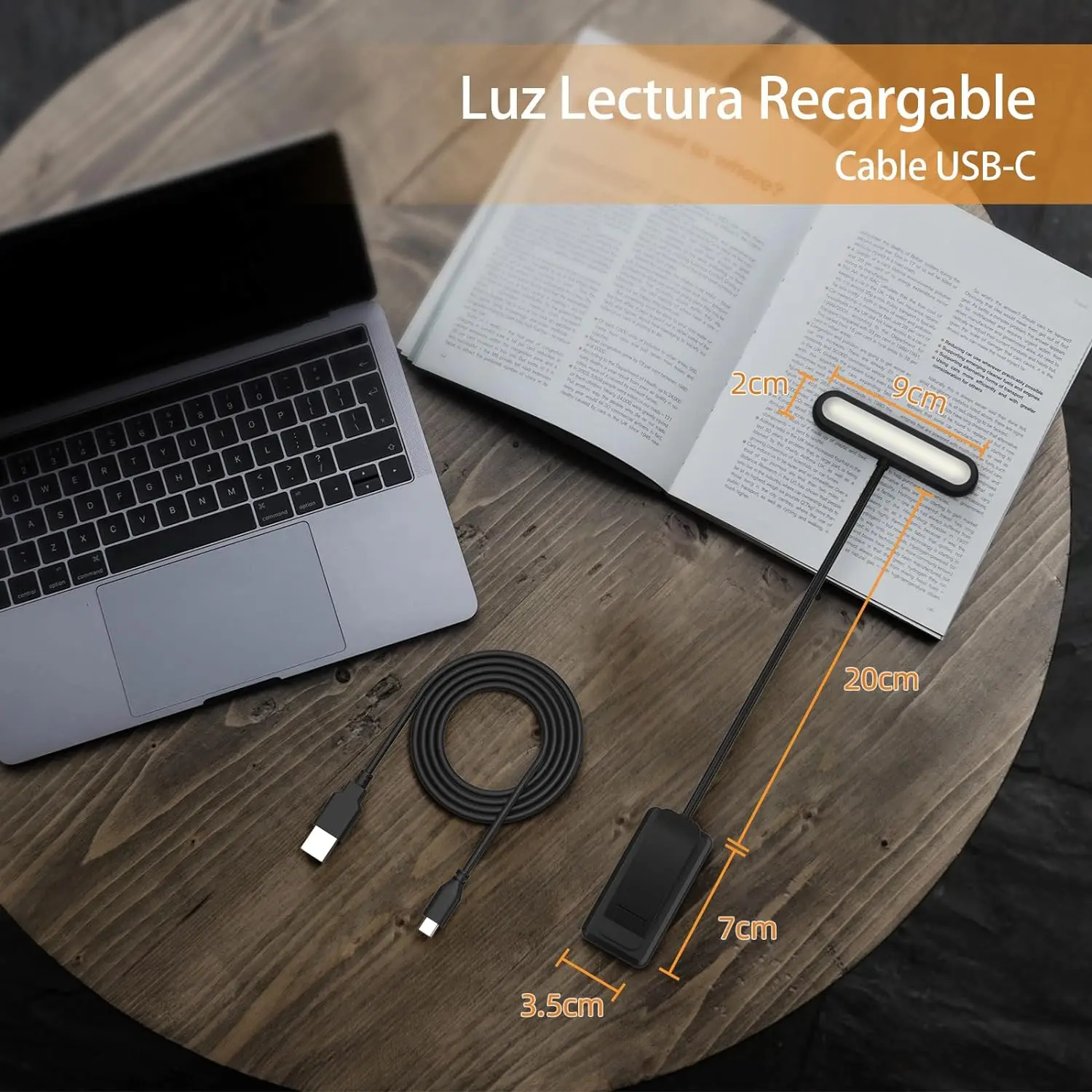 14-LED-Buchlampe USB-Aufladbare Leselampe Warmweiß Kaltweiß – Bild 6