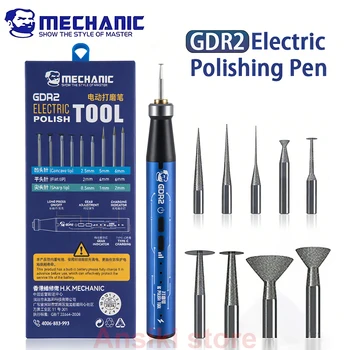 MECHANIC GDR2 Elektrischer Polierstift 9 Stück Diamant-Schleifköpfe für IC-Chip-Schleifen PCB-Schneiden