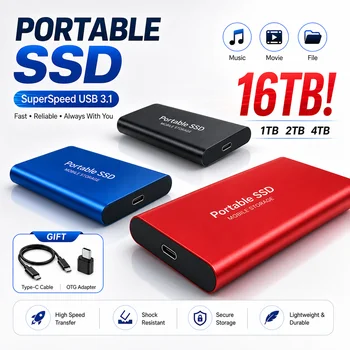 Externe Festplatte, tragbare SSD, USB 3.1, hohe Geschwindigkeit, mobile Datenspeicherlösung für Laptop, Mac