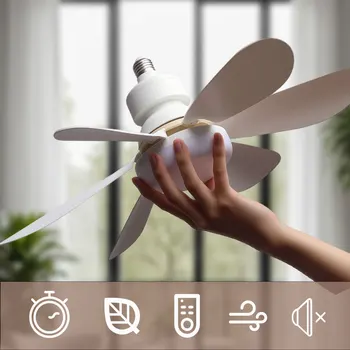 LED 40W Deckenventilatorleuchte E27 mit Fernbedienung zum Dimmen, geeignet für Wohnzimmer, Arbeitszimmer