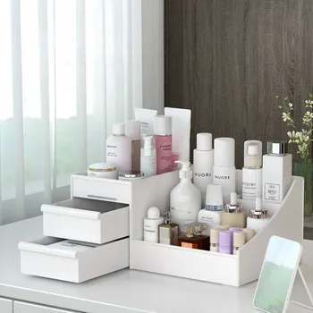 Kunststoff Schublade Make-Up Lagerung Box Schlafsaal Finishing Regal Kosmetik Hautpflege Dressing Tisch