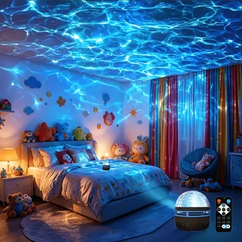 RGB Galaxy Sternen-Ozean-Wellen-Projektor Wasserwellen-Nachtlicht Sternenhimmel-Deckenprojektionslampe