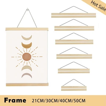21-50 cm großer multifunktionaler magnetischer Bilderrahmen, magnetischer Fotorahmen aus Holz, vier Farben