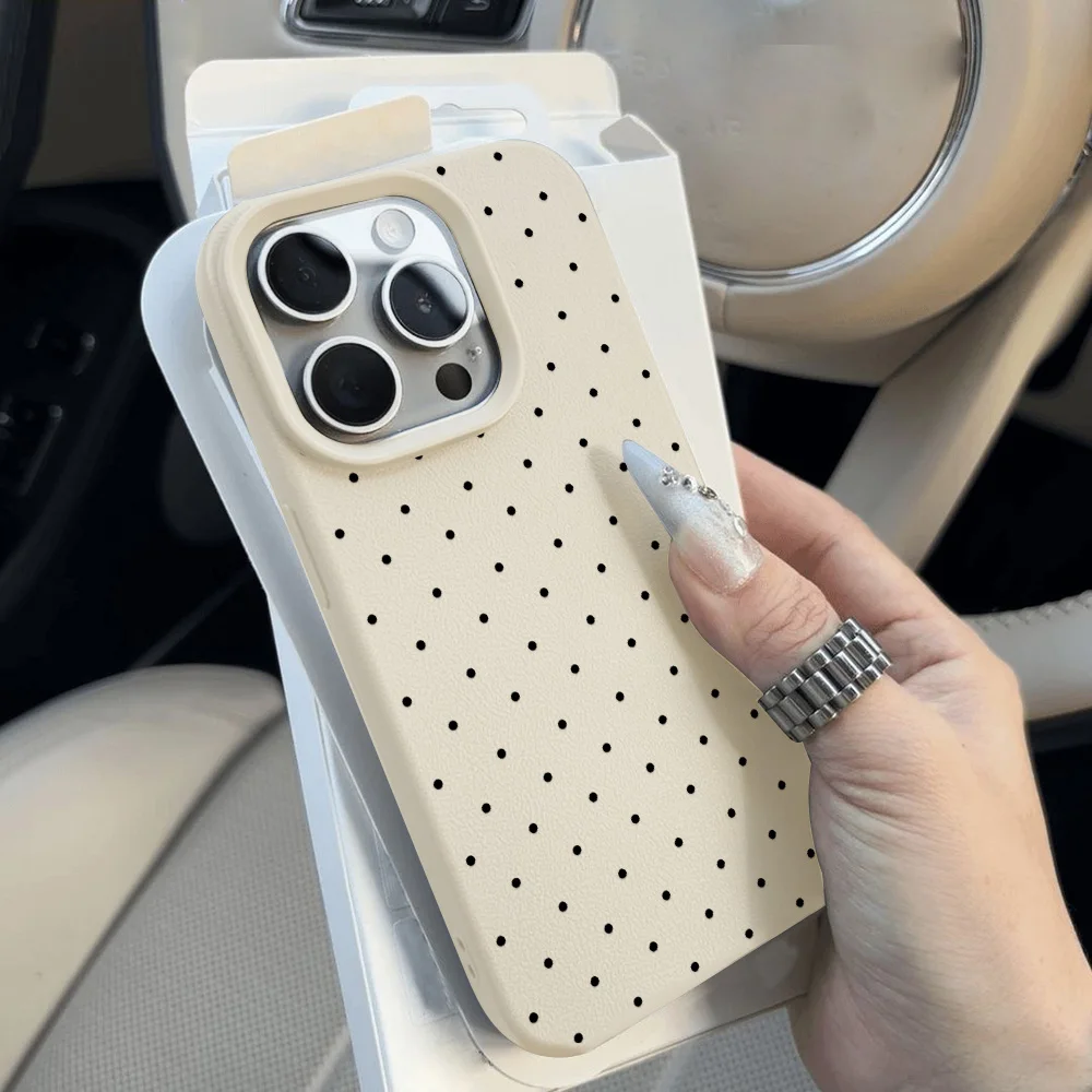 Ins Polka Dots Weiche Silikon-Handyhülle für iPhone 15 Pro – Bild 6