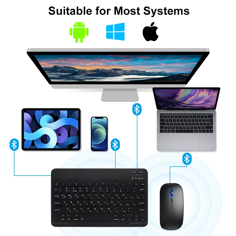 Ultra-schlanke bluetooth-kompatible tastatur tragbare mini – Bild 6