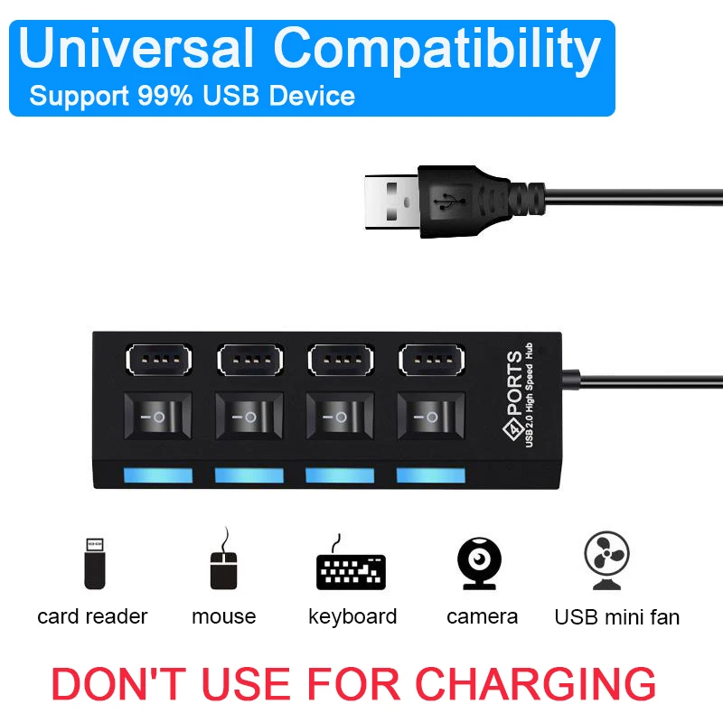 USB 2.0 Hub mit 4 oder 7 Ports und Einzelschaltern – Bild 4