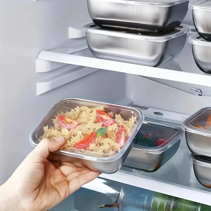 5 Stück Edelstahl-Lebensmittelaufbewahrungsboxen für die – Bild 4