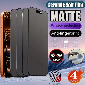 Vollflächiger Matter Sichtschutz-Bildschirmschutz für iPhone 15 17 16 Pro 13 12 11 14 Pro Max 8 7 Plus 16e Air