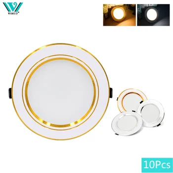LED Downlight Gold/Silber/Weiß Körper 5 W 9 W 12 W 15 W 18 W Runde Led-deckenleuchte 12 V 24 V 110 (10 Stück)