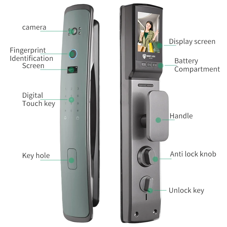 Intelligentes Türschloss mit Kamera Smart Fingerabdruck – Bild 5