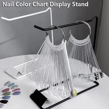 Stilvolles fächerförmiges Nail Art Display Rack Farbkarte Ständer für Nagellackproben Muster Vitrine