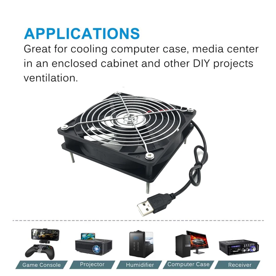 120x120x25mm 80x80x25mm 12V USB Power Cooling Gehäuselüfter – Bild 6