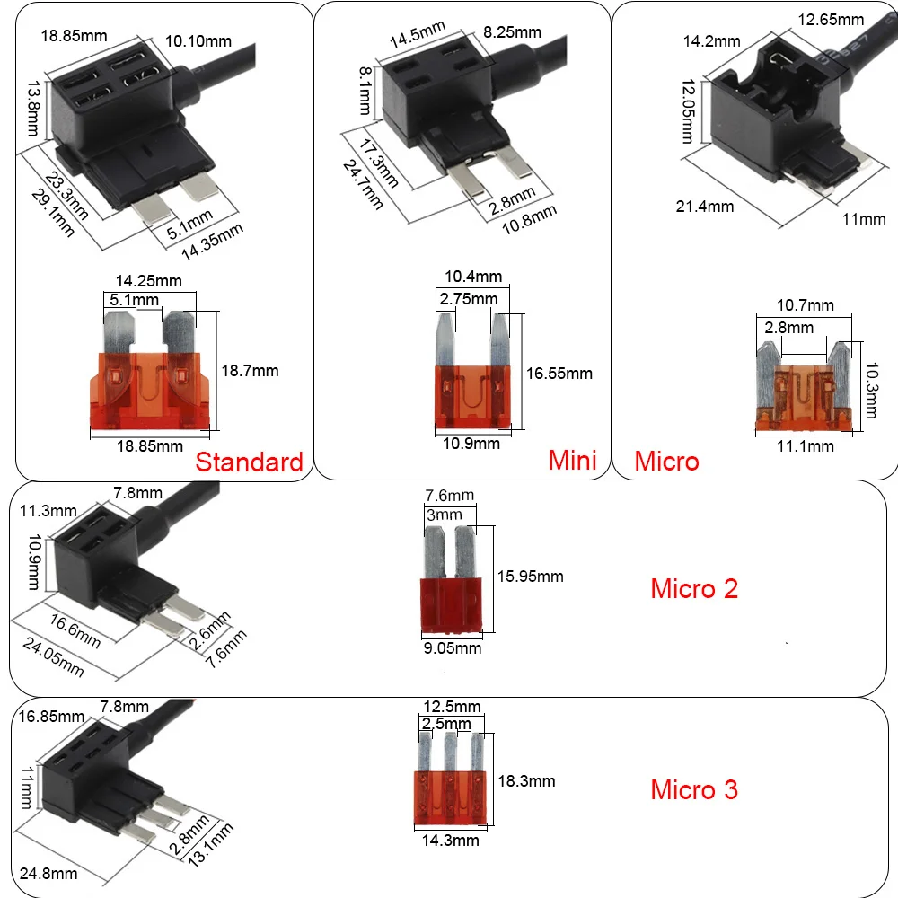 12V MINI SMALL MEDIUM Size Auto-Sicherungshalter – Bild 3
