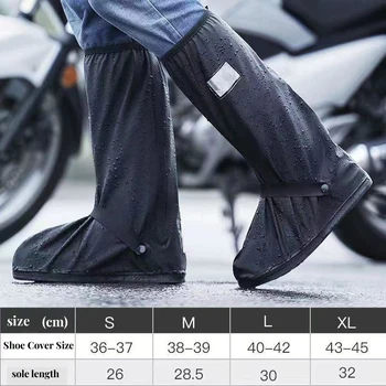 Regenstiefel-Überschuh Schwarz Wasserdicht mit Reflektor Hohe Klare Schuh-Staubschutzhüllen für Motorrad