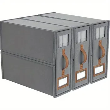 Faltbare Bettwäsche-Set-Organizer, Schrank-Organizer aus Leinenstoff mit Fenster, Bettwäsche-Aufbewahrungsbox
