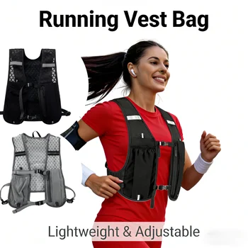 Reflektierende Leichte Laufweste für Radfahren & Sport mit Hydrations-Brusttasche Handyfach Outdoor-Ausrüstung