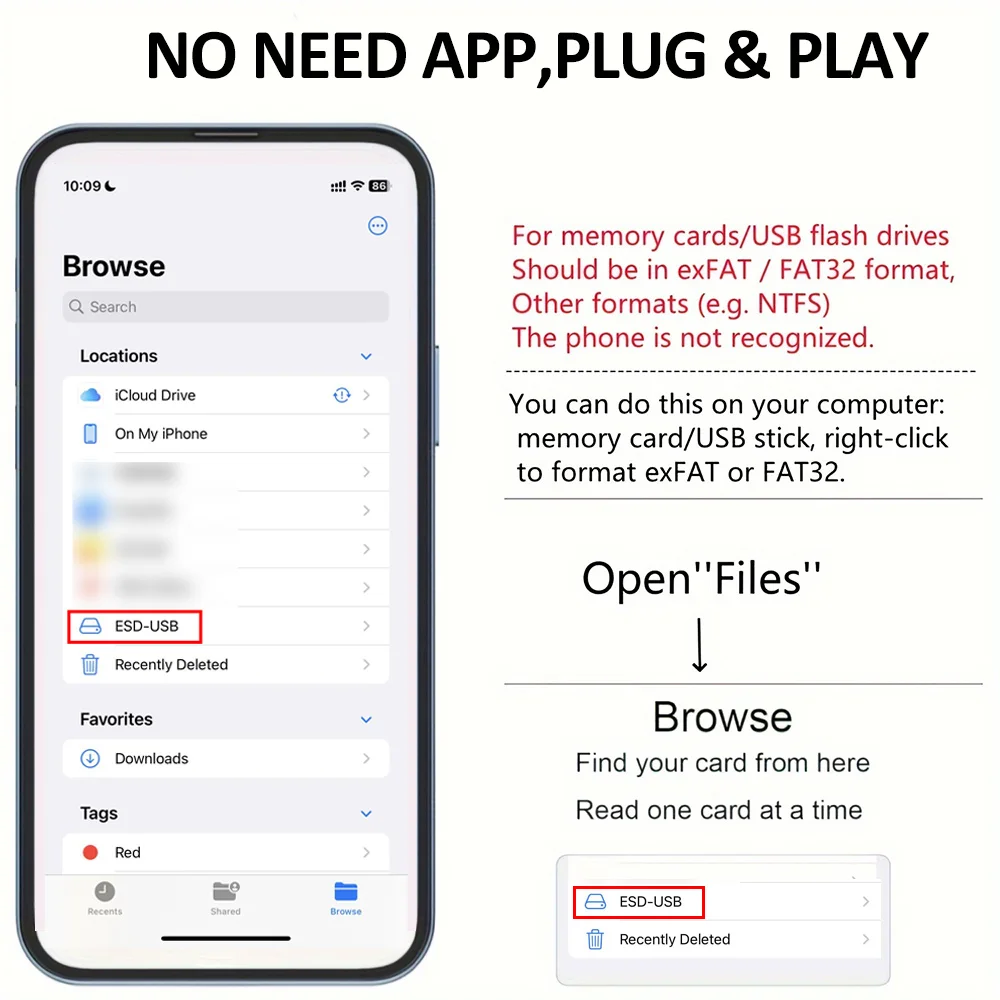 Lightning auf USB 3.0 OTG-Adapter für iPhone, Kamera-Adapter – Bild 6