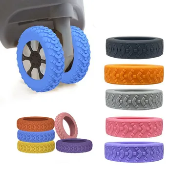 Schutzüberzug für Kofferräder, geräuscharme Gummiabdeckung für Gepäckrollen (8 Stück)