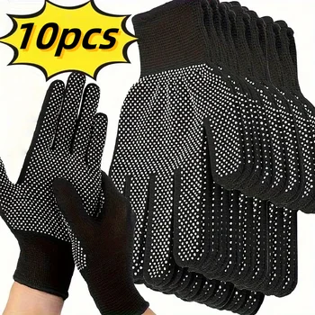 Nylonhandschuhe - atmungsaktiv, rutschfest, zum Radfahren, Angeln, Camping - Unisex, mehrfarbig (10 Stück)