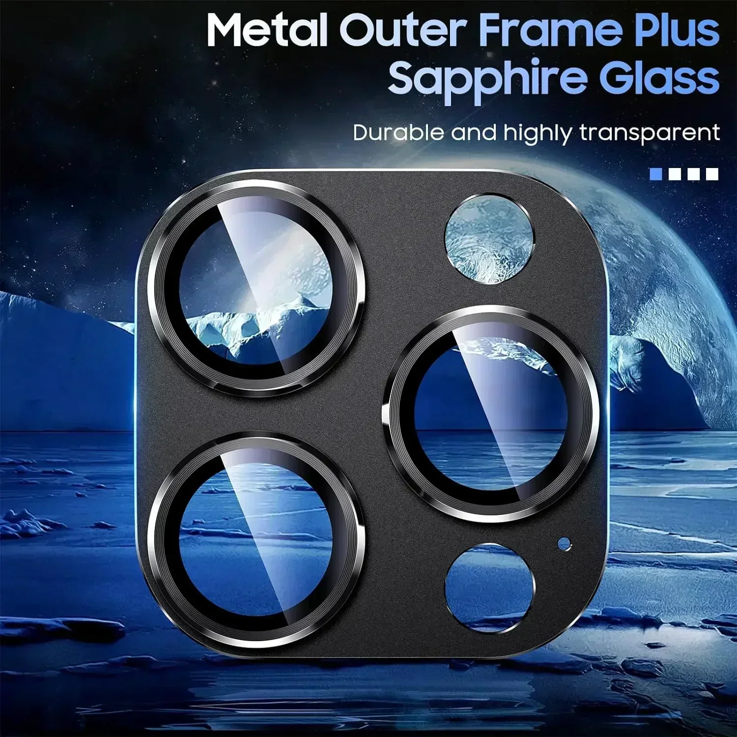 Titan-Schwarz-Metallglas-Kameraobjektiv-Displayschutz – Bild 4
