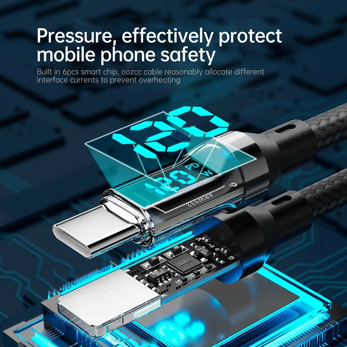 USB-A auf Lightning Kabel mit LCD-Wattanzeige für iPhone – Bild 3