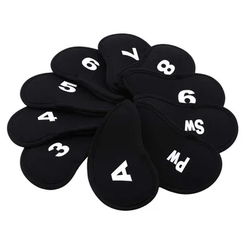 Golf Head Covers Club Eisen Protector Neopren Headcover Golf Zubehör Schwarz Golfer Licht Geschenk (10 Stück)