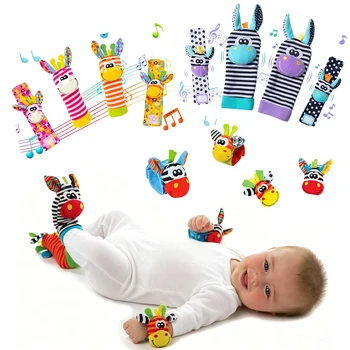 Baby Kleinkind Handgelenk Rassel Socken Spielzeug 0-12 Monate Mädchen Junge lernen Spielzeug frühe