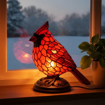 Kardinallampe, moderner Tisch, Vogel, LED-Nacht, kreatives Design, USB, dekorativ, stilvoll, Lampen, Zuhause
