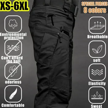 Männer Taktische Cargo Hosen 6XL Plus Größe Outdoor Casual Sport Hose Wandern Angeln Wasserdichte Multi-tasche
