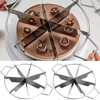 Kuchenteiler aus Edelstahl, 6/7/8 gleiche Portionen, Kuchenschneider, Pizza-Kuchenschneider, Küchenhelfer